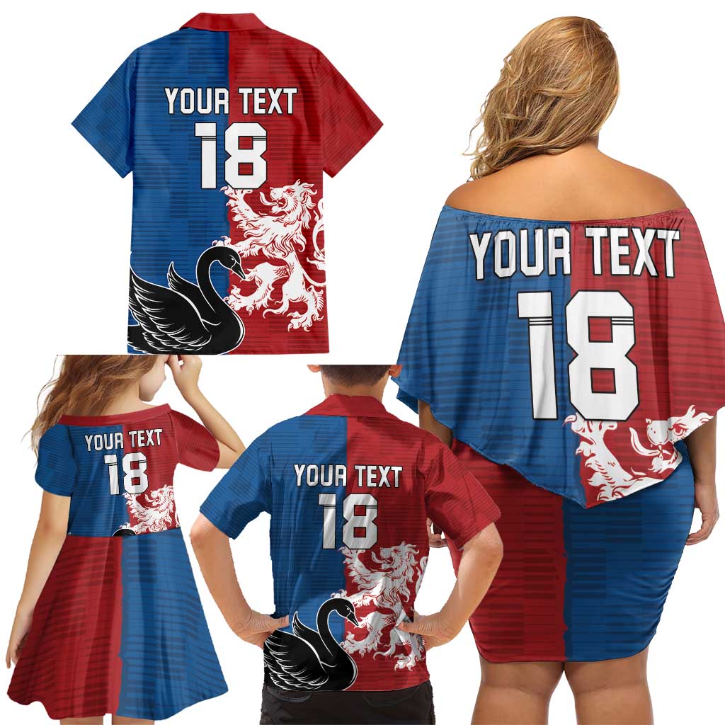 Custom British Lions Western Force Family Matching Off Shoulder Short Dress and Hawaiian Shirt Unique Style - Aussie Hoodie