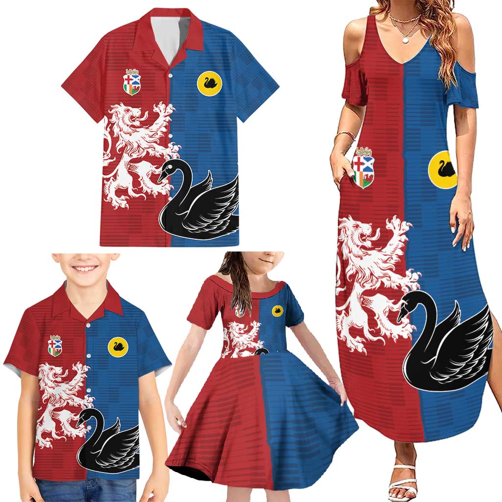 Custom British Lions Western Force Family Matching Summer Maxi Dress and Hawaiian Shirt Unique Style - Aussie Hoodie