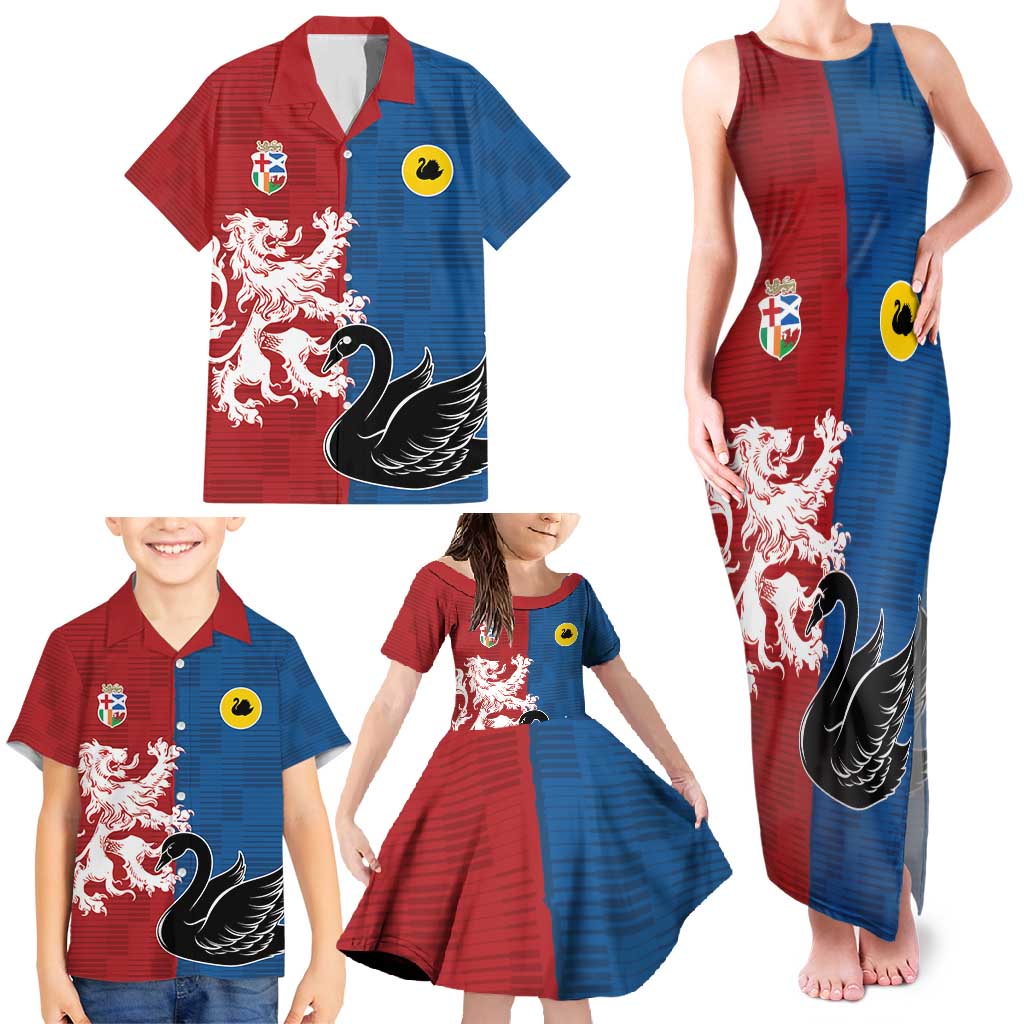 Custom British Lions Western Force Family Matching Tank Maxi Dress and Hawaiian Shirt Unique Style - Aussie Hoodie