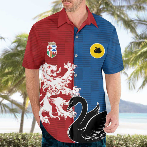 Custom British Lions Western Force Hawaiian Shirt Unique Style - Aussie Hoodie