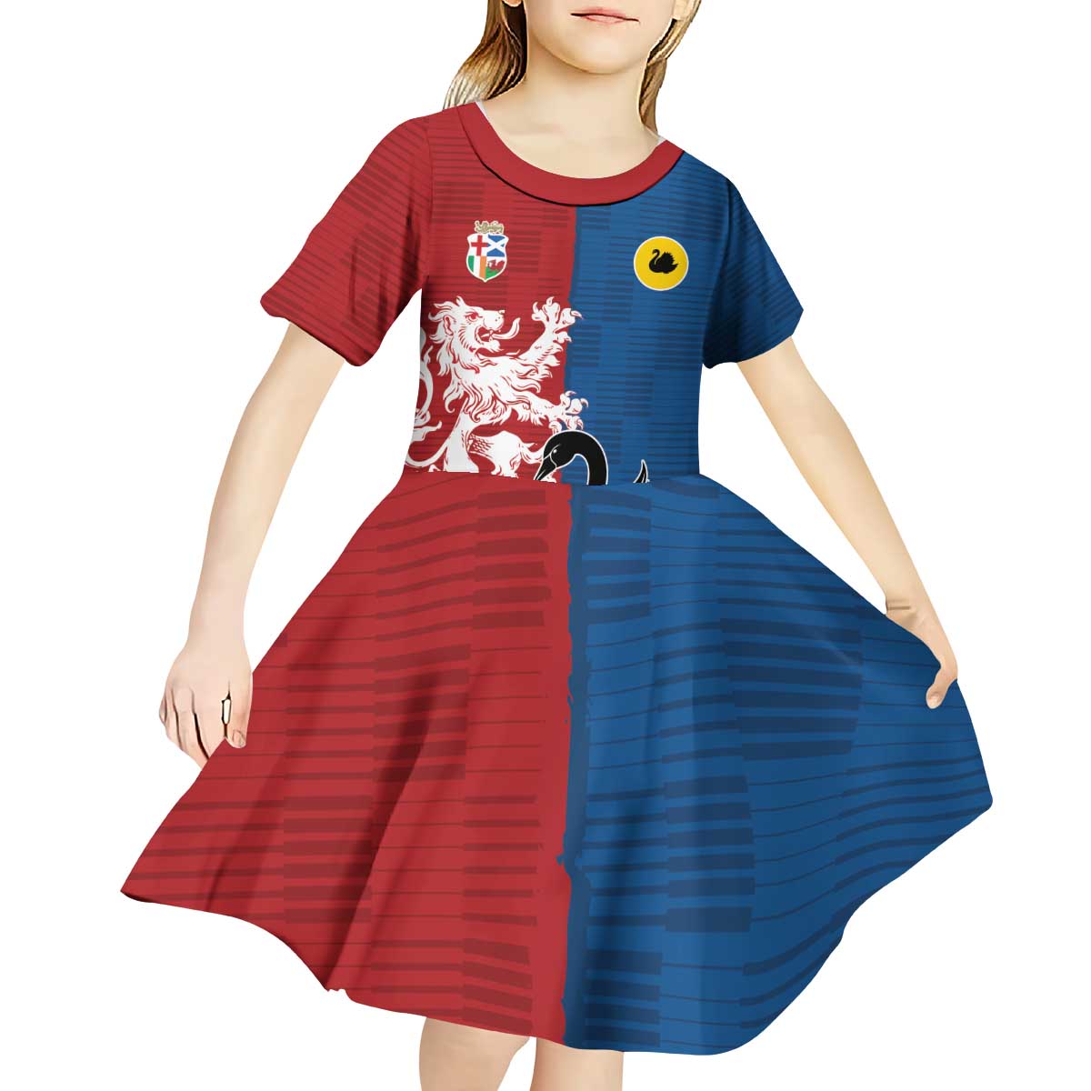 Custom British Lions Western Force Kid Short Sleeve Dress Unique Style - Aussie Hoodie