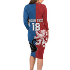 Custom British Lions Western Force Long Sleeve Bodycon Dress Unique Style - Aussie Hoodie