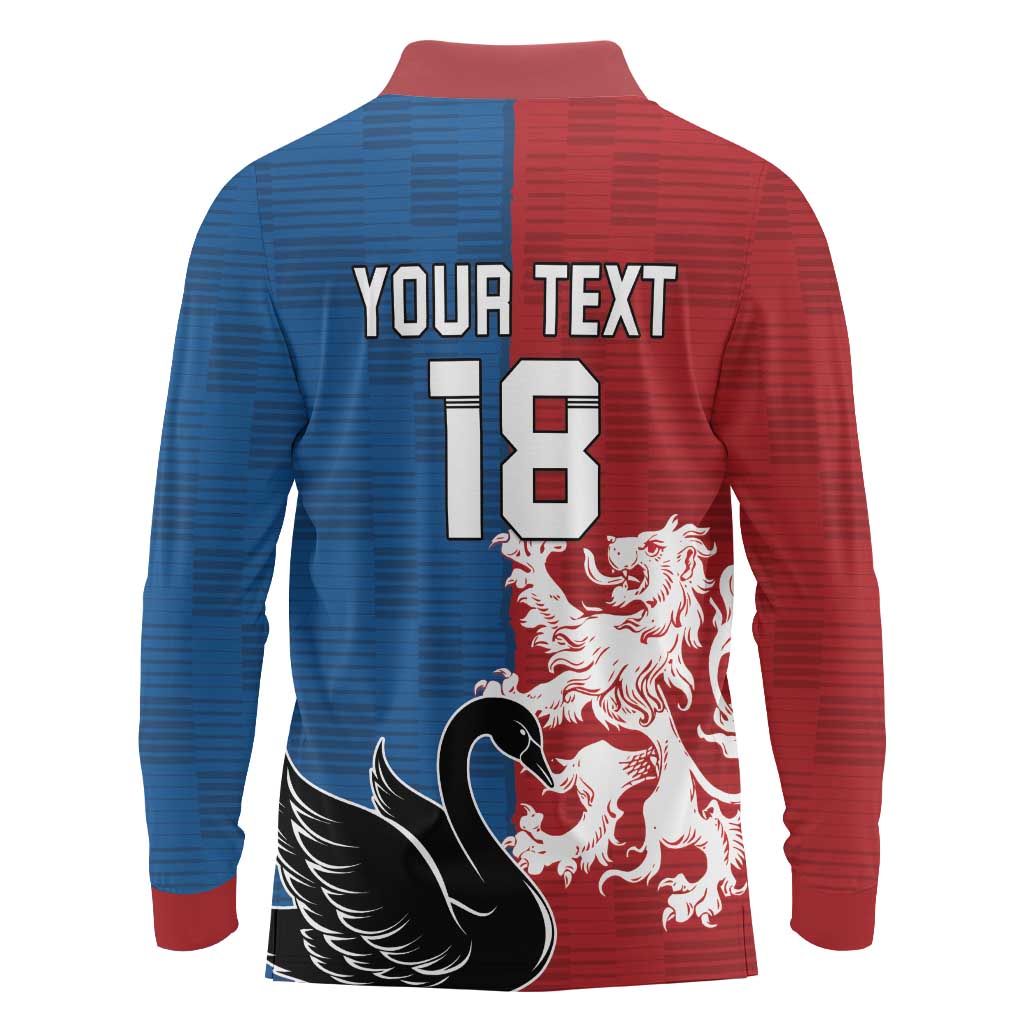 Custom British Lions Western Force Long Sleeve Polo Shirt Unique Style - Aussie Hoodie