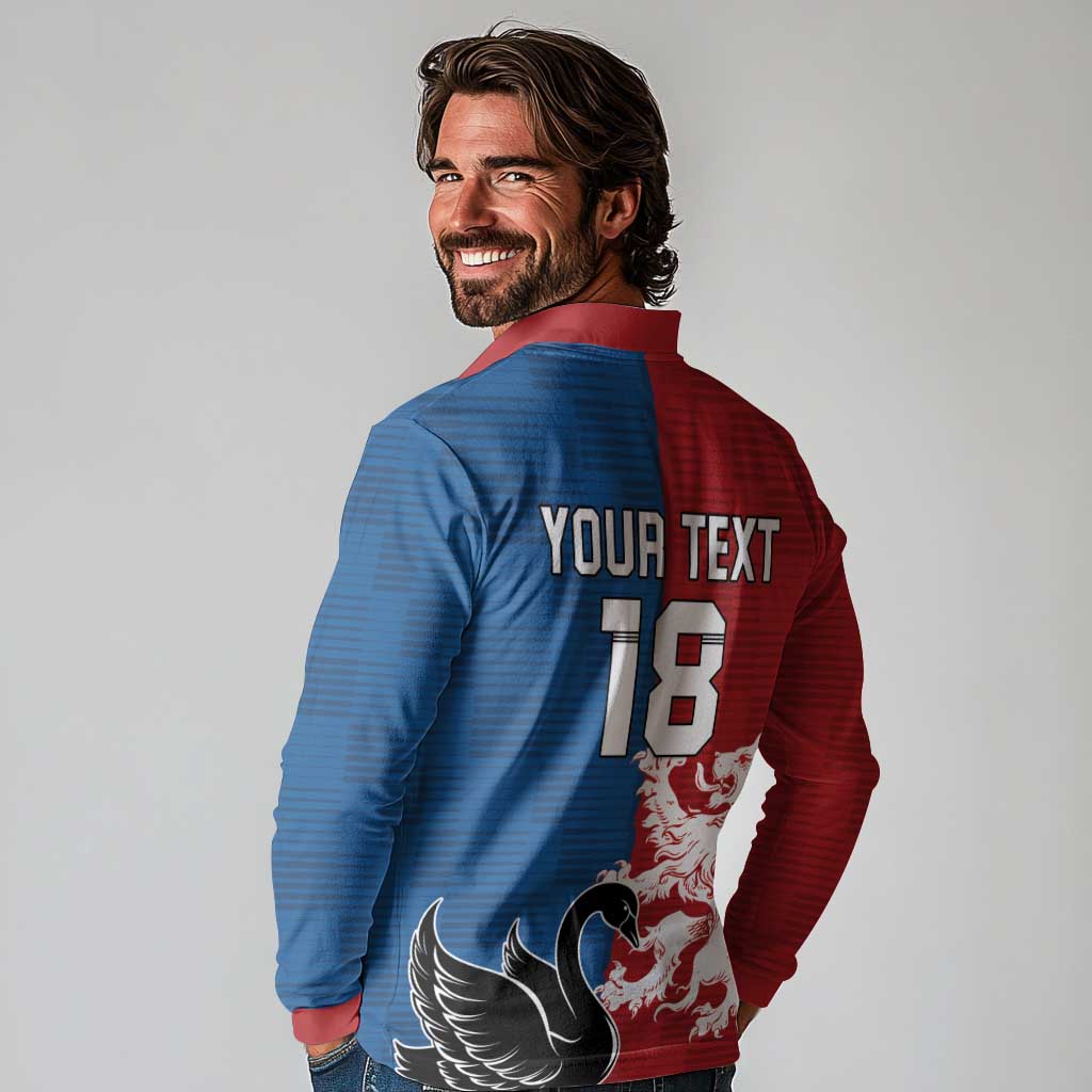 Custom British Lions Western Force Long Sleeve Polo Shirt Unique Style - Aussie Hoodie