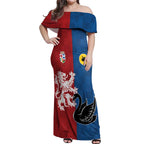 Custom British Lions Western Force Off Shoulder Maxi Dress Unique Style - Aussie Hoodie