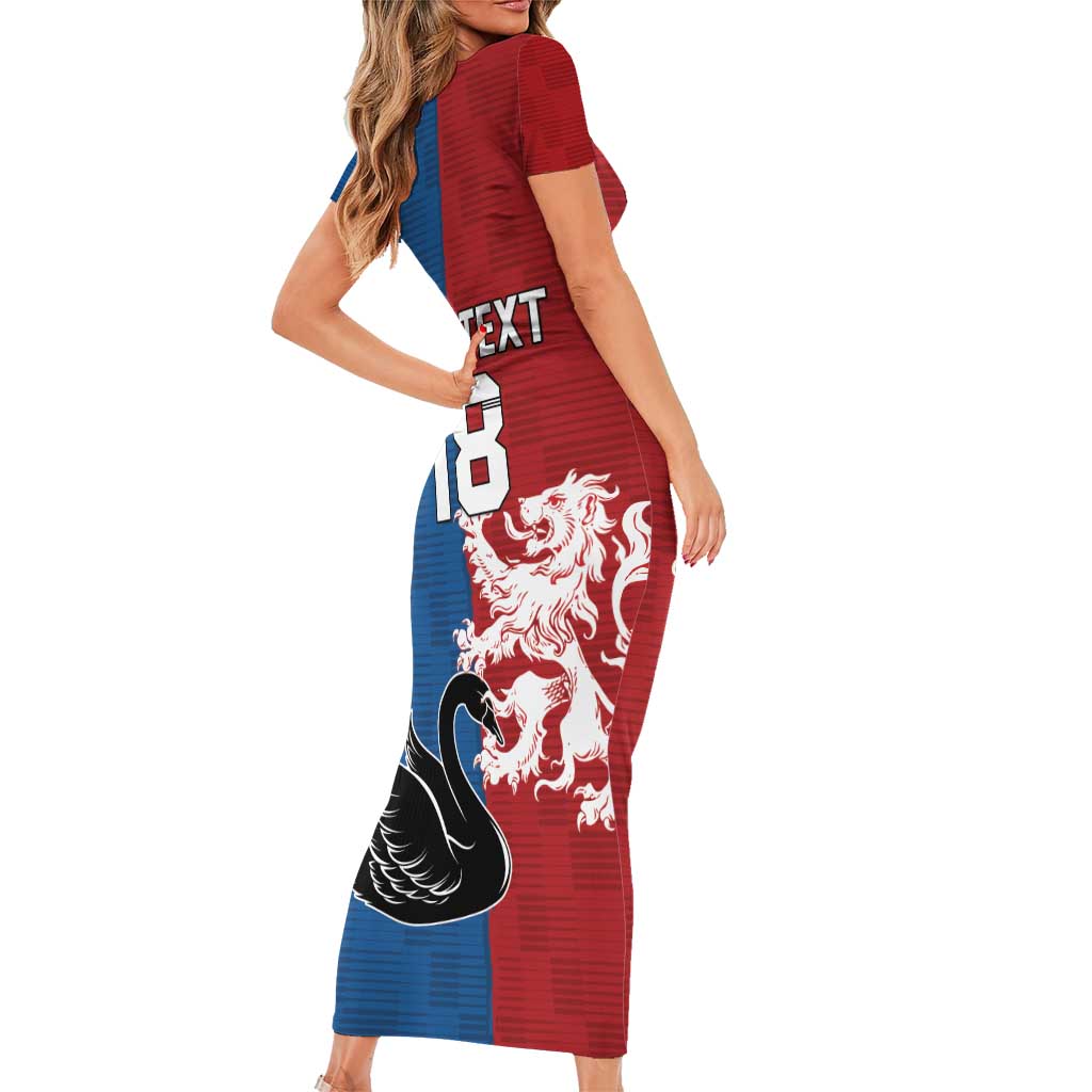 Custom British Lions Western Force Short Sleeve Bodycon Dress Unique Style - Aussie Hoodie