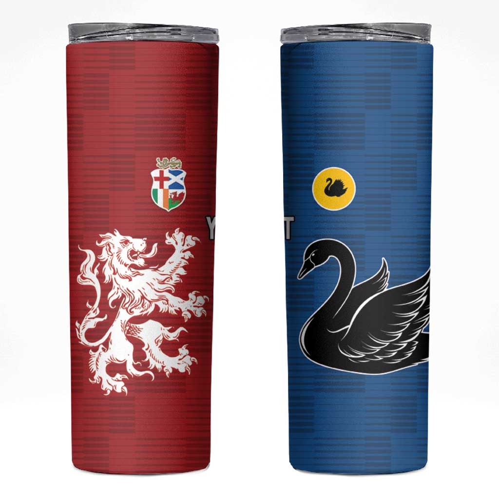 Custom British Lions Western Force Skinny Tumbler Unique Style - Aussie Hoodie