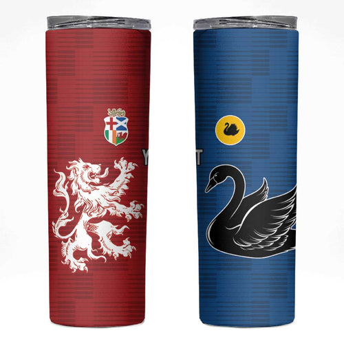 Custom British Lions Western Force Skinny Tumbler Unique Style - Aussie Hoodie
