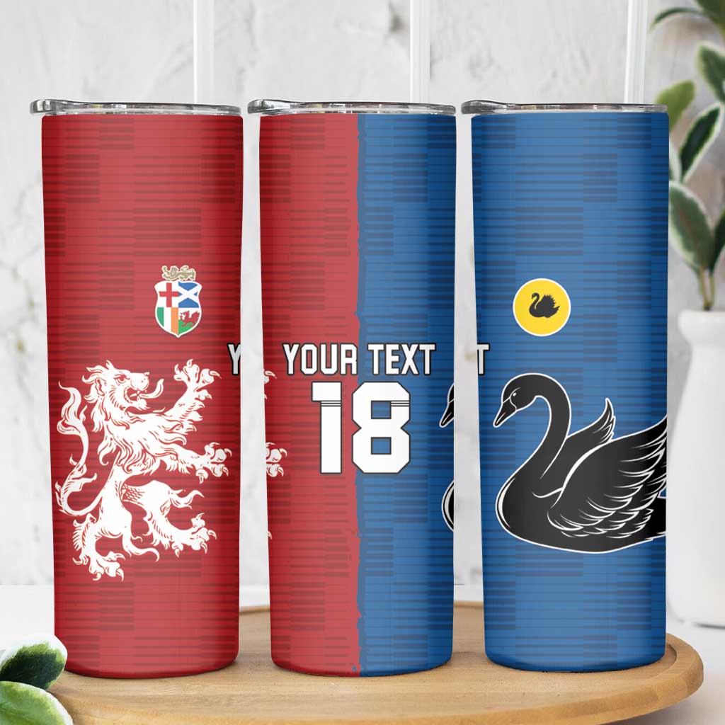Custom British Lions Western Force Skinny Tumbler Unique Style - Aussie Hoodie