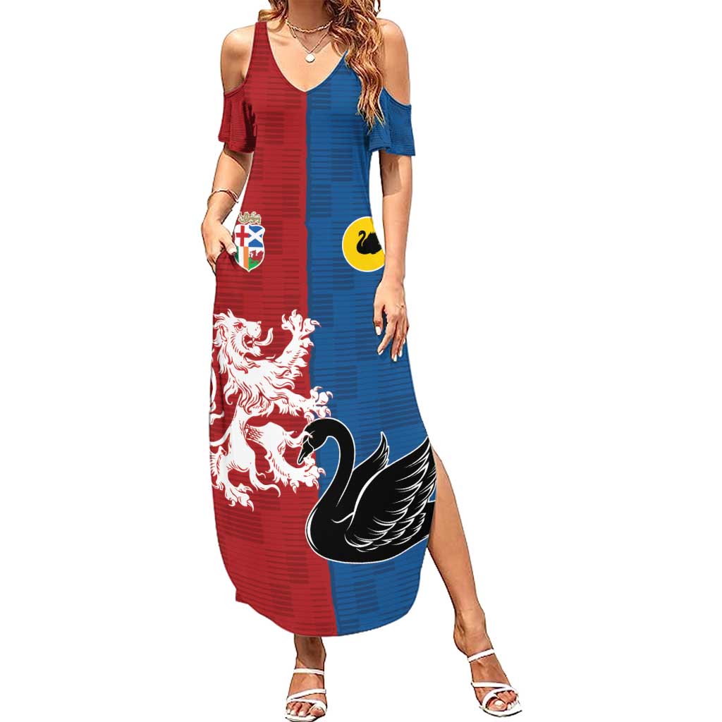 Custom British Lions Western Force Summer Maxi Dress Unique Style - Aussie Hoodie