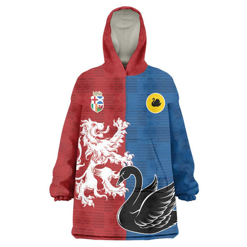 Custom British Lions Western Force Wearable Blanket Hoodie Unique Style - Aussie Hoodie