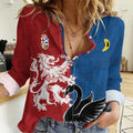Custom British Lions Western Force Women Casual Shirt Unique Style - Aussie Hoodie
