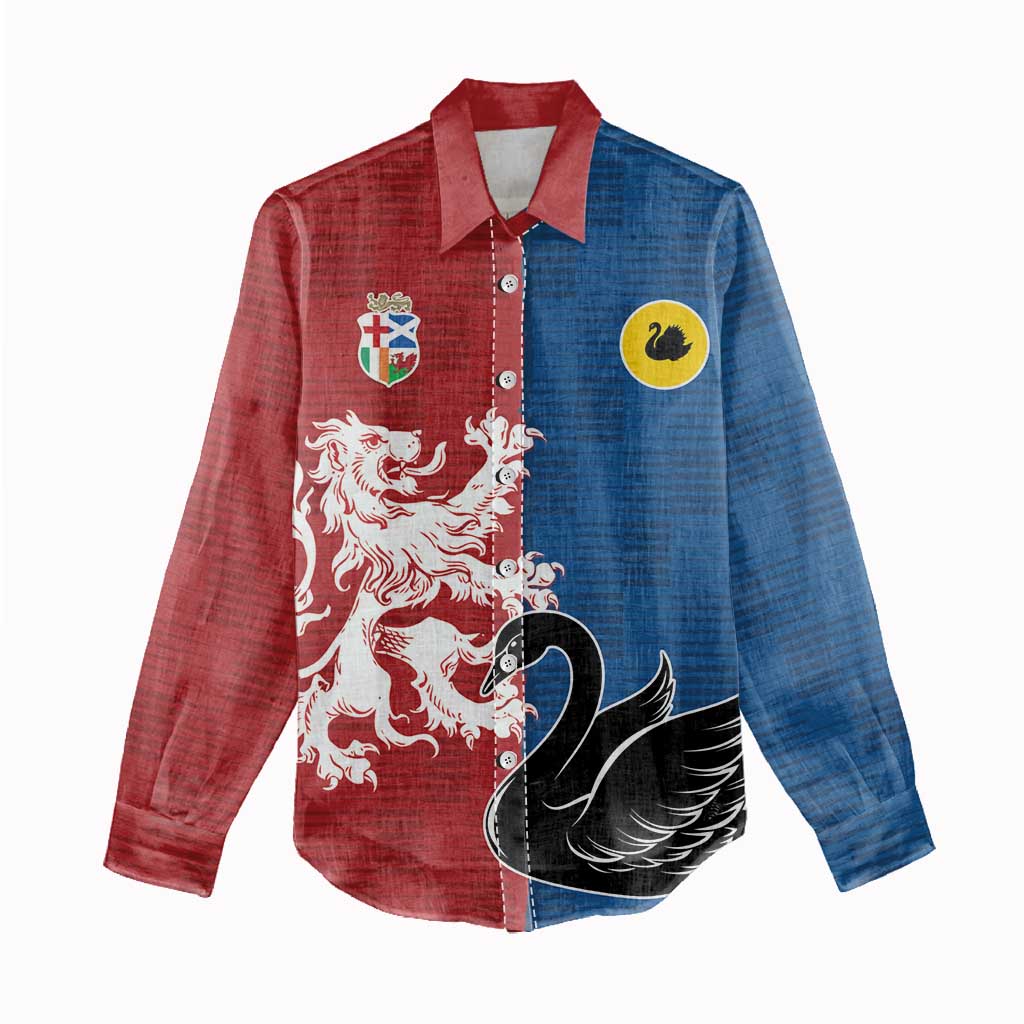 Custom British Lions Western Force Women Casual Shirt Unique Style - Aussie Hoodie