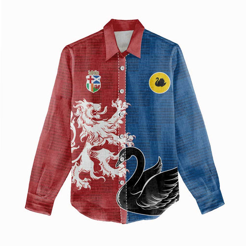 Custom British Lions Western Force Women Casual Shirt Unique Style - Aussie Hoodie