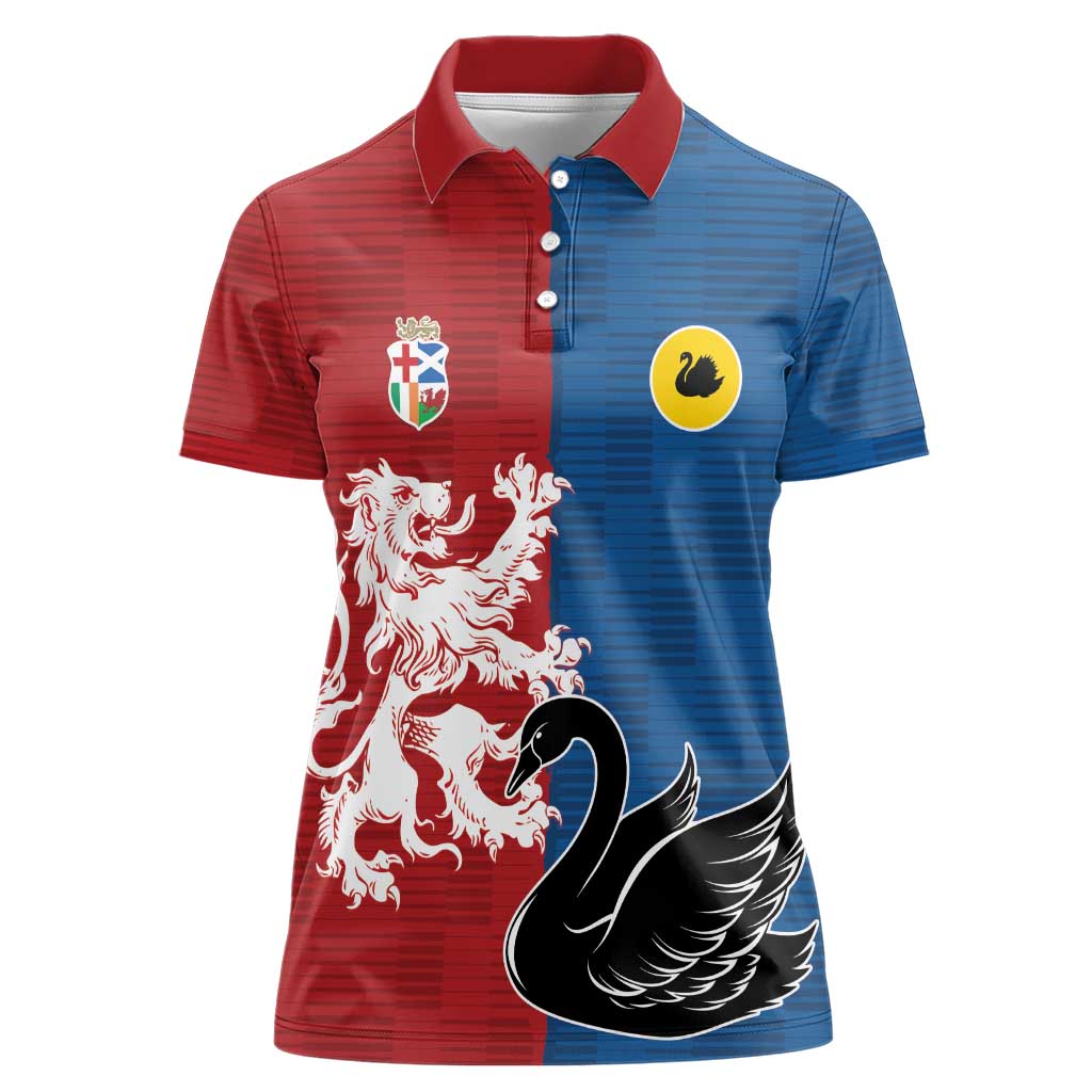Custom British Lions Western Force Women Polo Shirt Unique Style - Aussie Hoodie