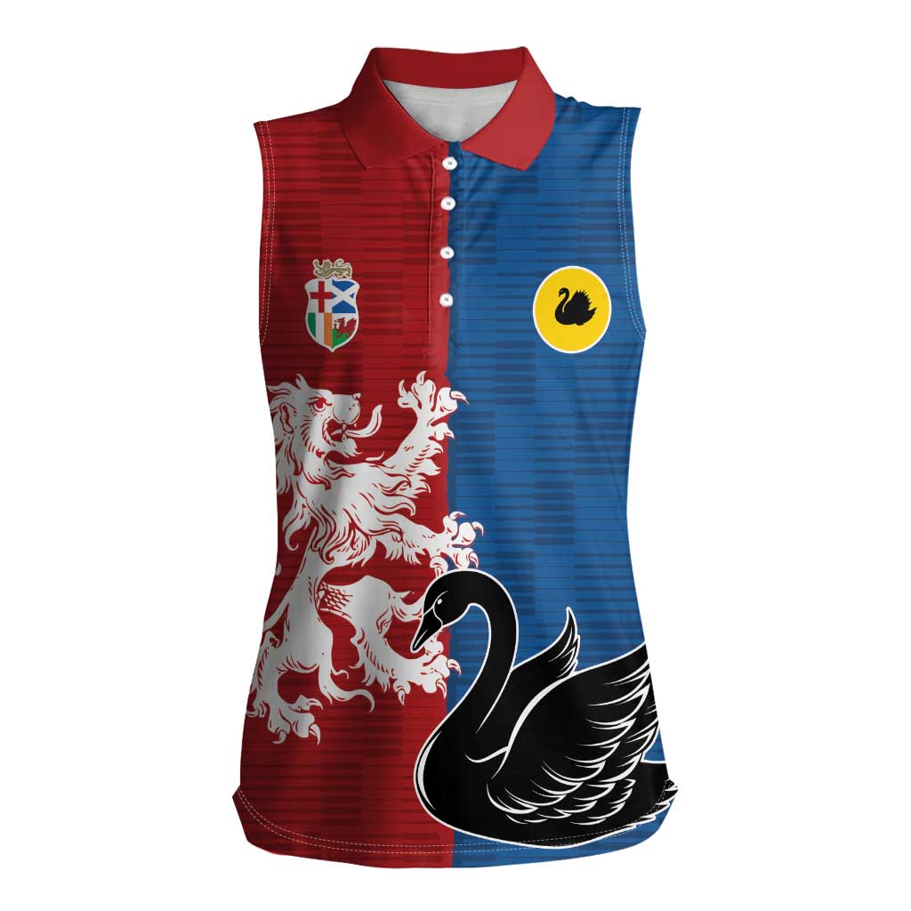 Custom British Lions Western Force Women Sleeveless Polo Shirt Unique Style - Aussie Hoodie