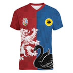 Custom British Lions Western Force Women V-Neck T-Shirt Unique Style - Aussie Hoodie