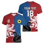 Custom British Lions Western Force Women V-Neck T-Shirt Unique Style - Aussie Hoodie