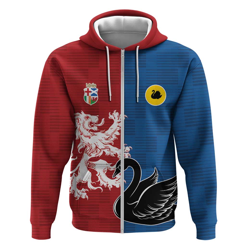 Custom British Lions Western Force Zip Hoodie Unique Style - Aussie Hoodie