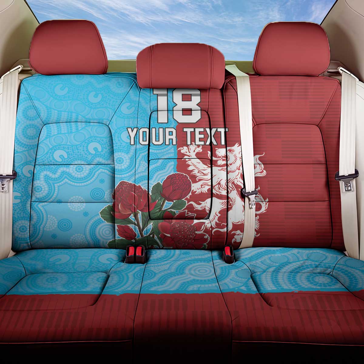 Custom British Lions Waratahs Back Car Seat Cover Unique Style - Aussie Hoodie