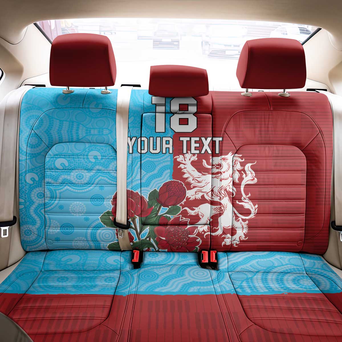Custom British Lions Waratahs Back Car Seat Cover Unique Style - Aussie Hoodie