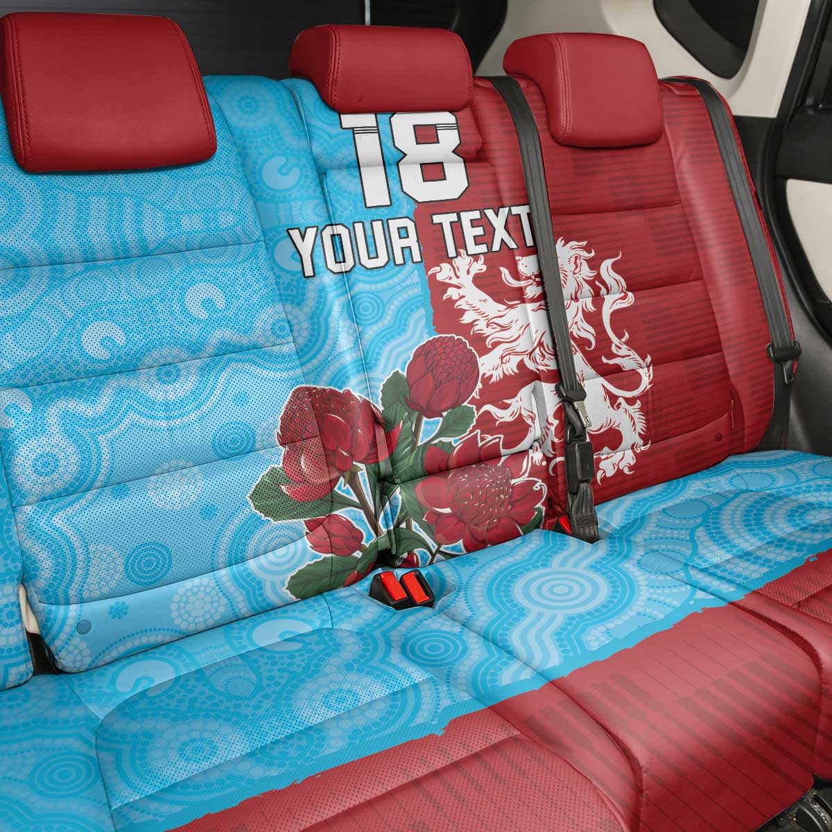 Custom British Lions Waratahs Back Car Seat Cover Unique Style - Aussie Hoodie