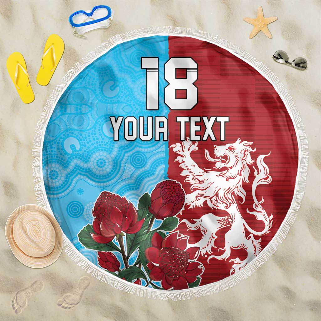 Custom British Lions Waratahs Beach Blanket Unique Style - Aussie Hoodie
