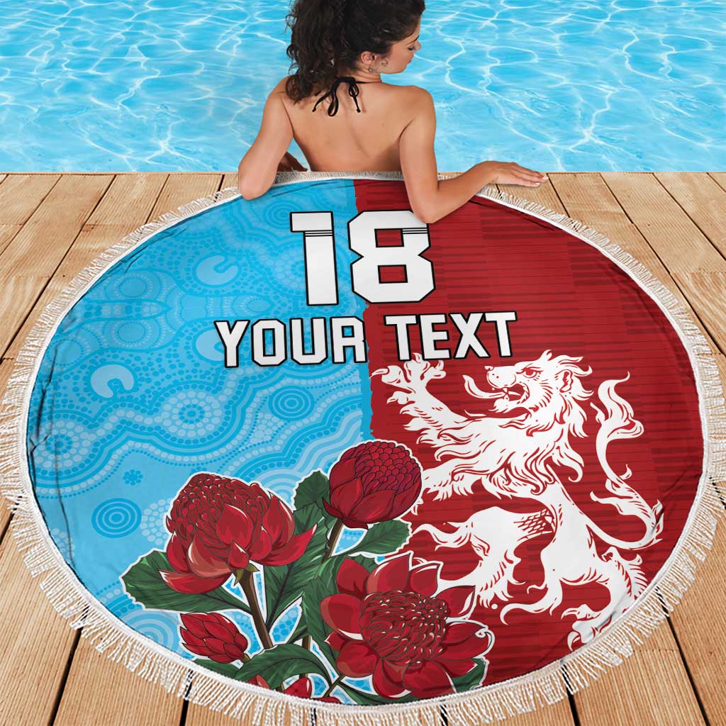 Custom British Lions Waratahs Beach Blanket Unique Style - Aussie Hoodie