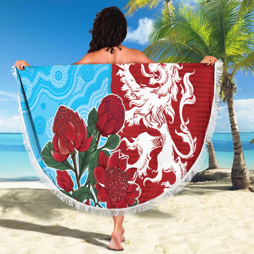 Custom British Lions Waratahs Beach Blanket Unique Style - Aussie Hoodie