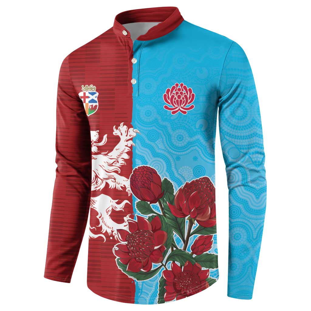 Custom British Lions Waratahs Button Sweatshirt Unique Style - Aussie Hoodie
