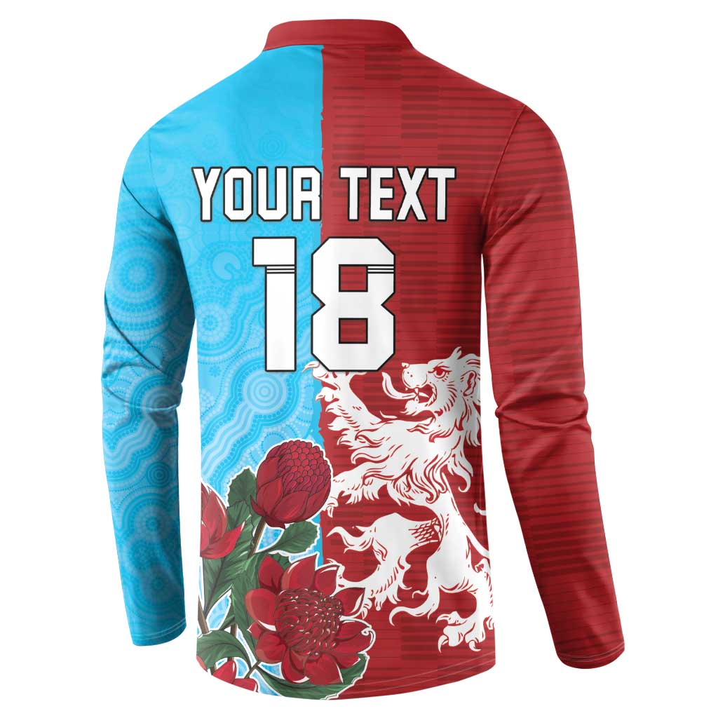 Custom British Lions Waratahs Button Sweatshirt Unique Style - Aussie Hoodie