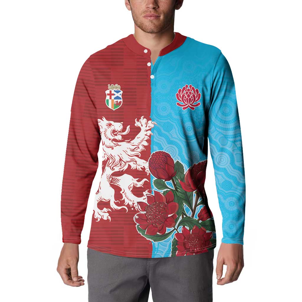 Custom British Lions Waratahs Button Sweatshirt Unique Style - Aussie Hoodie