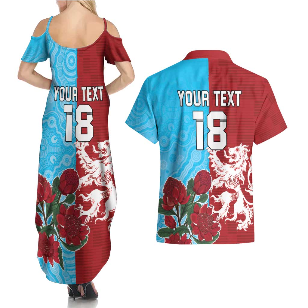 Custom British Lions Waratahs Couples Matching Summer Maxi Dress and Hawaiian Shirt Unique Style - Aussie Hoodie
