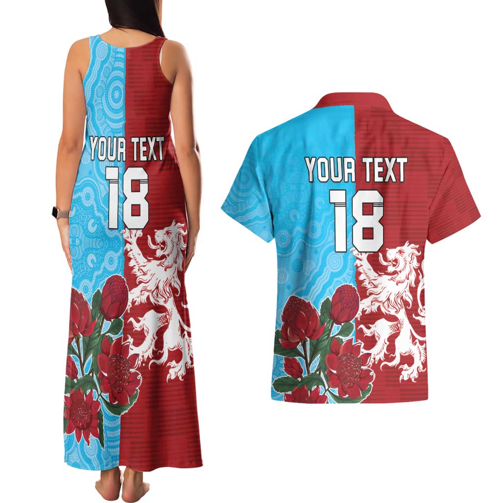 Custom British Lions Waratahs Couples Matching Tank Maxi Dress and Hawaiian Shirt Unique Style - Aussie Hoodie