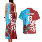 Custom British Lions Waratahs Couples Matching Tank Maxi Dress and Hawaiian Shirt Unique Style - Aussie Hoodie
