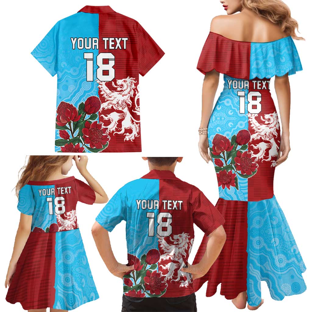 Custom British Lions Waratahs Family Matching Mermaid Dress and Hawaiian Shirt Unique Style - Aussie Hoodie
