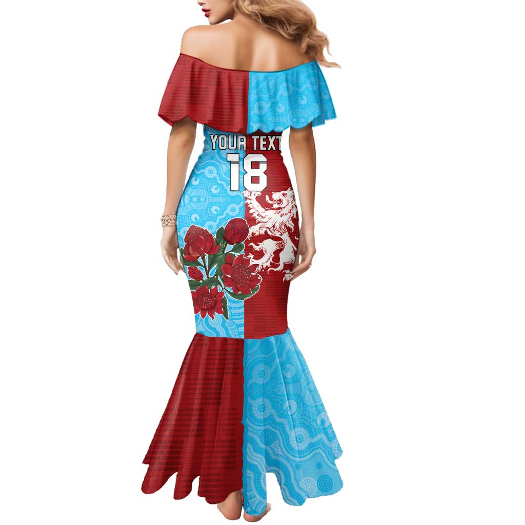 Custom British Lions Waratahs Family Matching Mermaid Dress and Hawaiian Shirt Unique Style - Aussie Hoodie