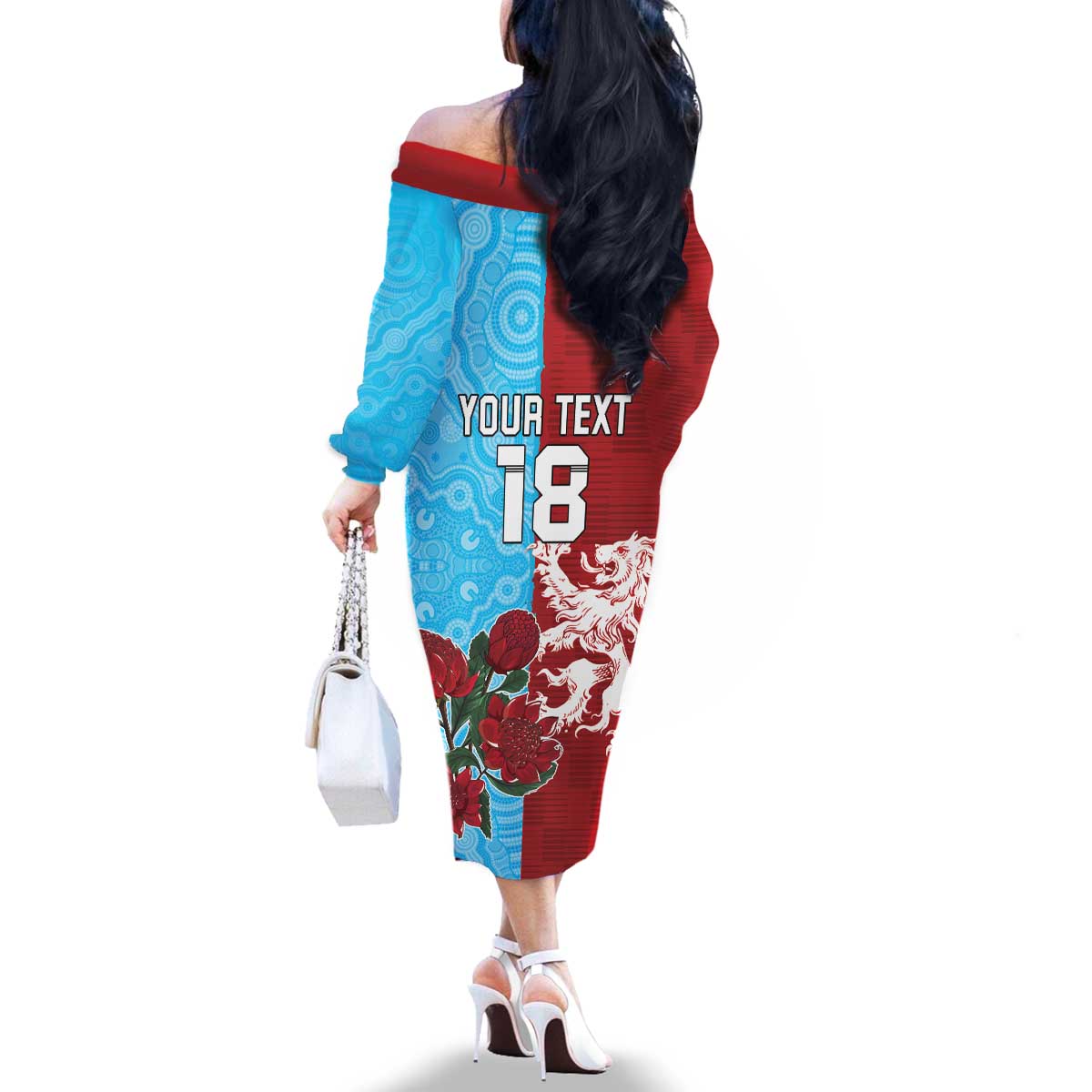 Custom British Lions Waratahs Family Matching Off The Shoulder Long Sleeve Dress and Hawaiian Shirt Unique Style - Aussie Hoodie
