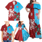 Custom British Lions Waratahs Family Matching Off Shoulder Maxi Dress and Hawaiian Shirt Unique Style - Aussie Hoodie