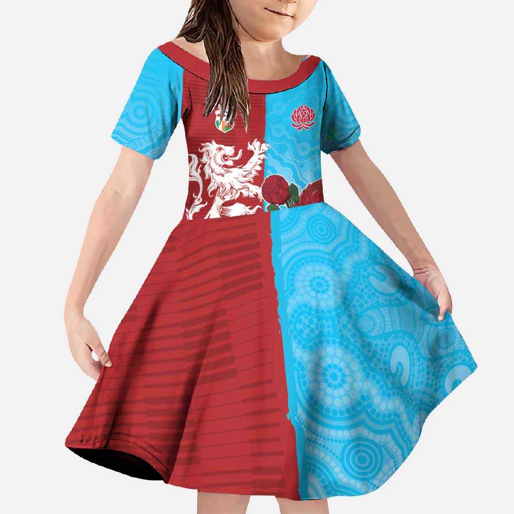 Custom British Lions Waratahs Family Matching Off Shoulder Maxi Dress and Hawaiian Shirt Unique Style - Aussie Hoodie