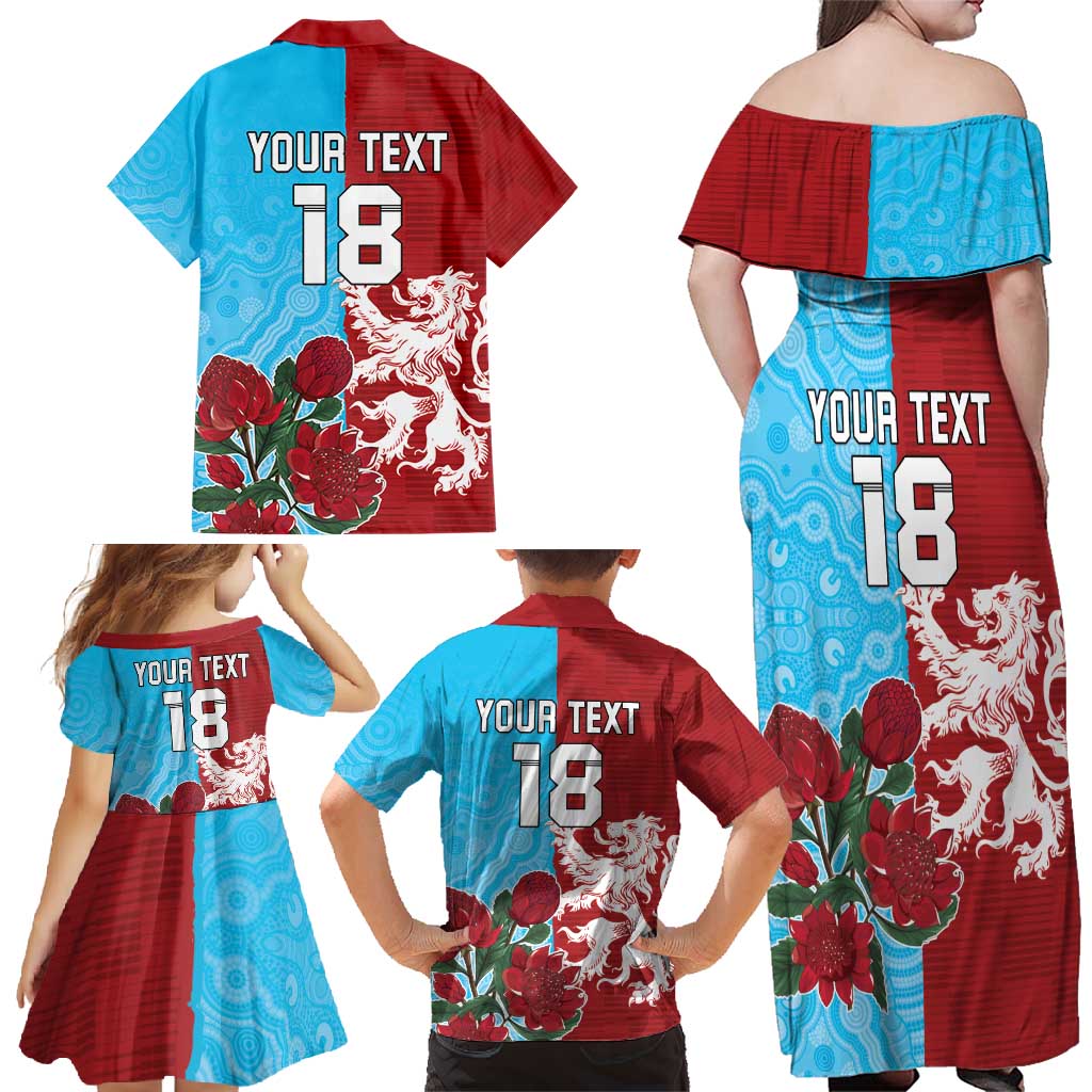 Custom British Lions Waratahs Family Matching Off Shoulder Maxi Dress and Hawaiian Shirt Unique Style - Aussie Hoodie