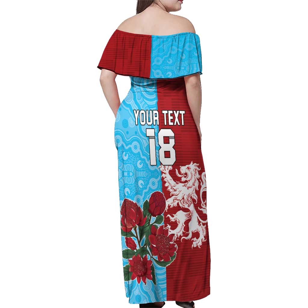 Custom British Lions Waratahs Family Matching Off Shoulder Maxi Dress and Hawaiian Shirt Unique Style - Aussie Hoodie