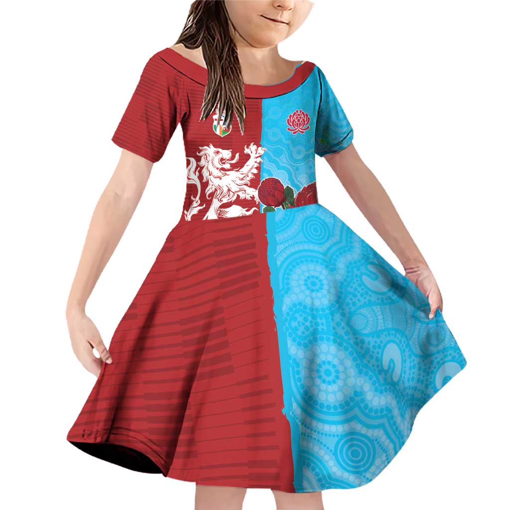 Custom British Lions Waratahs Family Matching Off Shoulder Short Dress and Hawaiian Shirt Unique Style - Aussie Hoodie