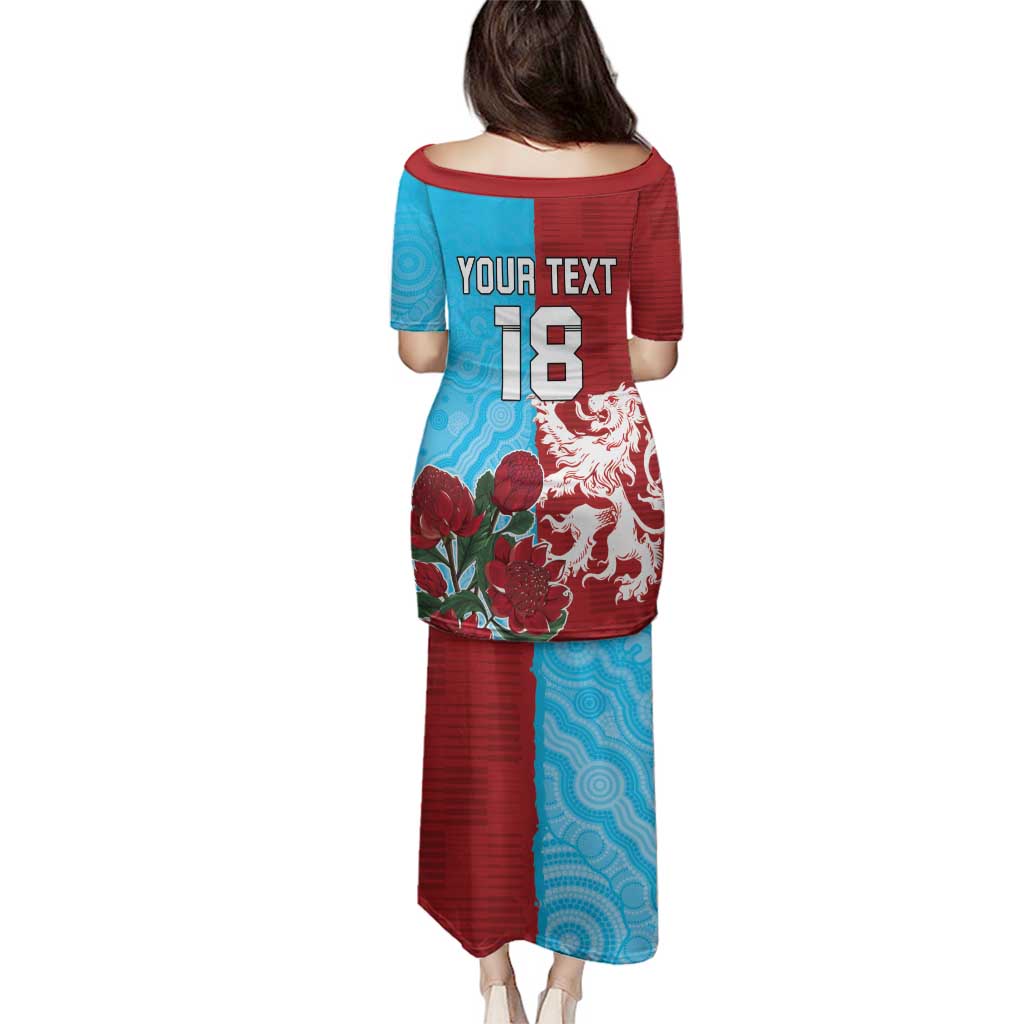 Custom British Lions Waratahs Family Matching Puletasi and Hawaiian Shirt Unique Style - Aussie Hoodie