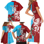 Custom British Lions Waratahs Family Matching Short Sleeve Bodycon Dress and Hawaiian Shirt Unique Style - Aussie Hoodie