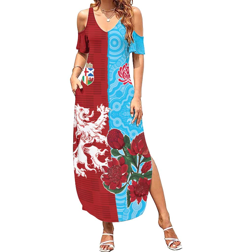 Custom British Lions Waratahs Family Matching Summer Maxi Dress and Hawaiian Shirt Unique Style - Aussie Hoodie