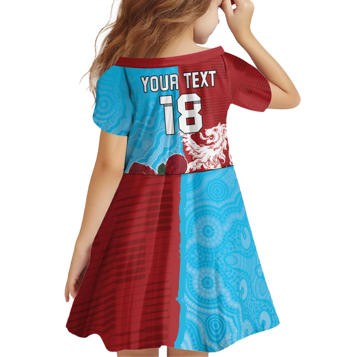 Custom British Lions Waratahs Kid Short Sleeve Dress Unique Style - Aussie Hoodie