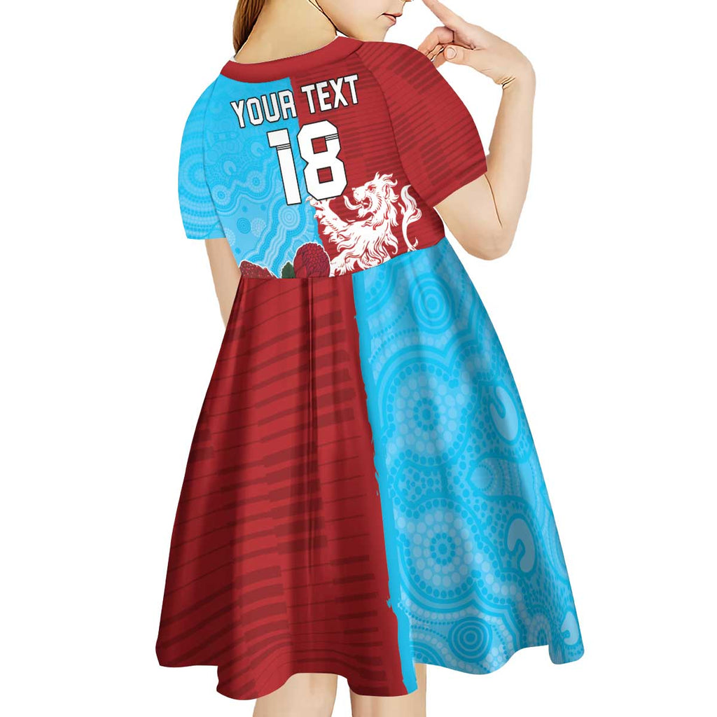 Custom British Lions Waratahs Kid Short Sleeve Dress Unique Style - Aussie Hoodie