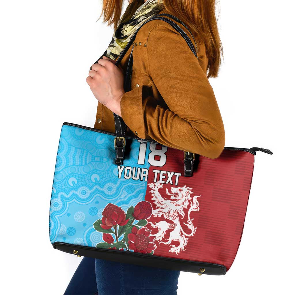 Custom British Lions Waratahs Leather Tote Bag Unique Style - Aussie Hoodie