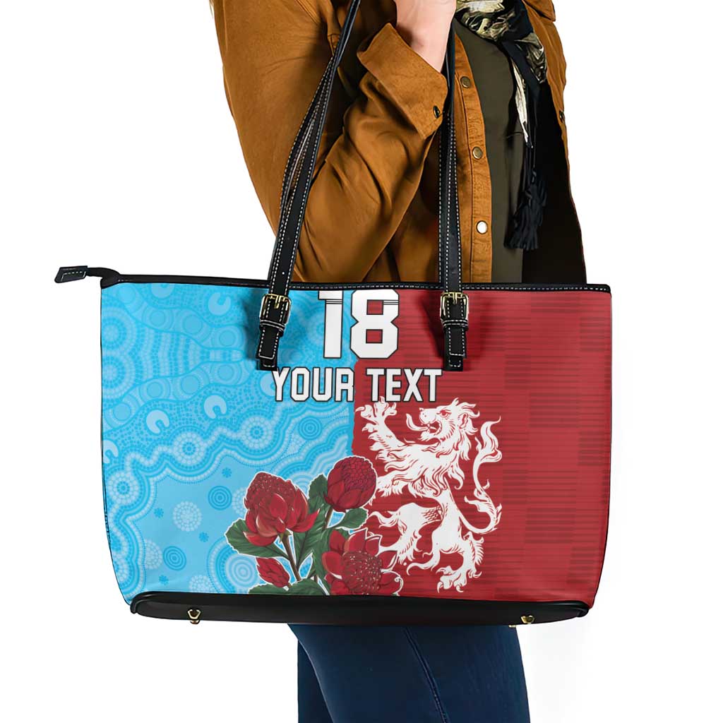 Custom British Lions Waratahs Leather Tote Bag Unique Style - Aussie Hoodie